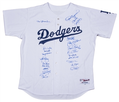 1981 Los Angeles Dodgers World Series Champions Multi-Signed Jersey with 22 Signatures (PSA/DNA)